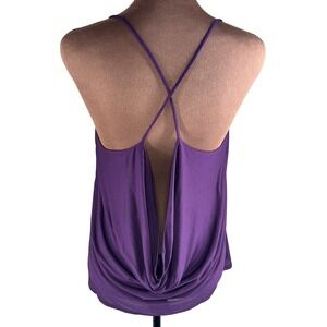 Lanston Draped Back Tank Top Women's M Purple Crisscross Strappy NWT REVOLVE